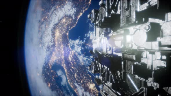 Spaceships in Space 3D Rendering alt