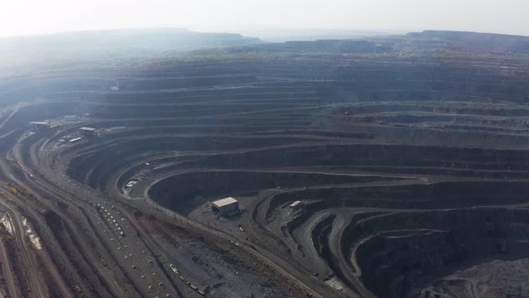 Aerial View of Southern Mining Factory Mine Quarry in Ukraine