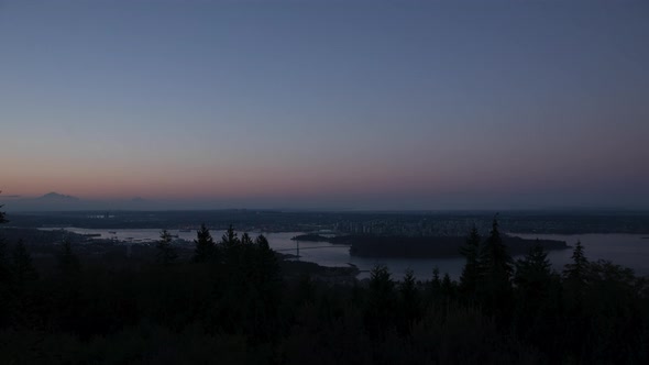 Sunrise Time Lapse Over The City of Vancouver, British Columbia