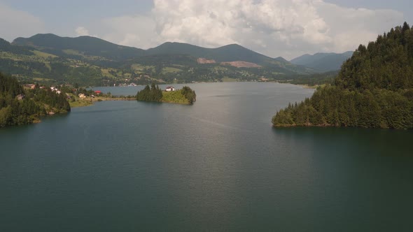 Aerial view of the island in Colibita