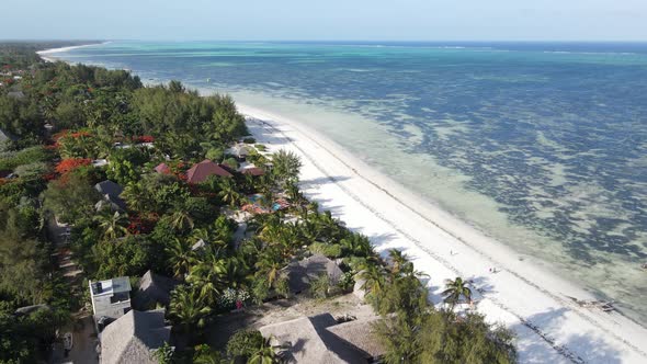 View From a Height of the Indian Ocean Near the Coast of Zanzibar Tanzania