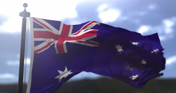 Australian national flag outdoor.