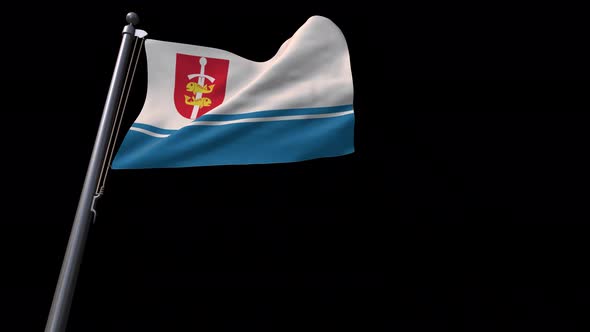 Flag Of Gdynia City (Poland) With Alpha Channel 4K