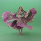 Elegant Tzigane Romana Gypsy Balkan Women Spining Pink Dress Dancing Folk In Green Screen Studio - VideoHive Item for Sale
