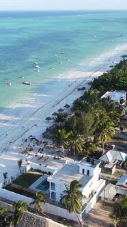 Vertical Video of the Ocean Near the Coast of Zanzibar Tanzania