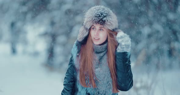 Girl Walks in the Winter