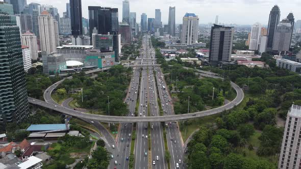 Aerial View Of Roundabout Roads