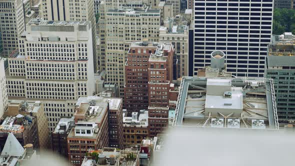 Roof Tops of Manhattan Skyscrapers with Fans of a Conditioning System New York