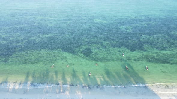 Aerial View of the Ocean Near the Coast of Zanzibar Tanzania