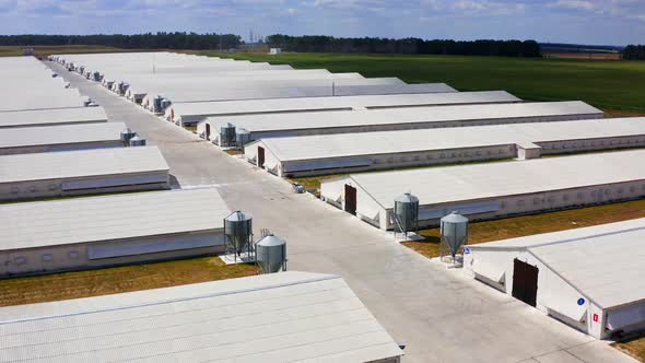 Storehouses in rural area.