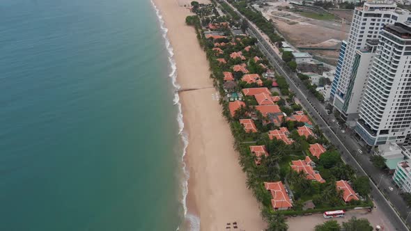 Bird's-eye View of the Beach, Empty Beach Deserted,few People, the Beach After Quarantine, Sea Beach