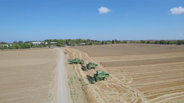 Harvest Machines Stands at Kibbutz Alumim, Sdot Negev, Israel