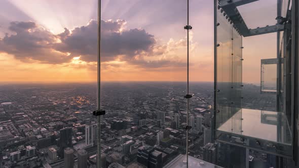 Sunset Time Lapse From Tallest Building in Chicago