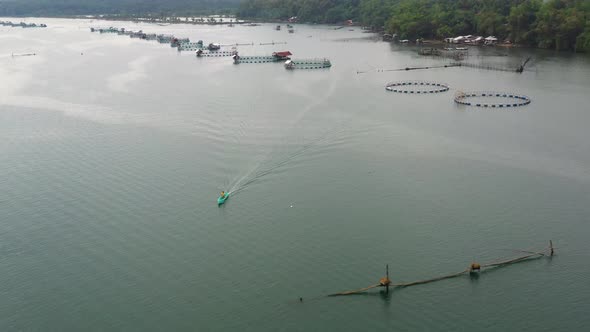 Fisheries on Luzon Island, Philippines. Fish Farm, Top View