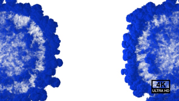 Blue Powder Explosion From Left And Right Side 4K