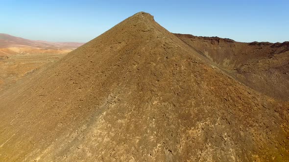 Aerial view of volcano path in the Caldera de Gairia at Fuerteventura.