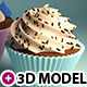 3 cupcakes 3d models - 3DOcean Item for Sale