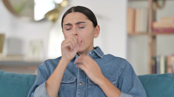 Sick Latin Woman Coughing
