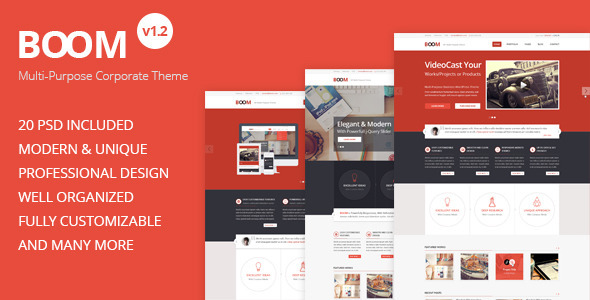 BOOM - Multi-Purpose Corporate PSD Theme