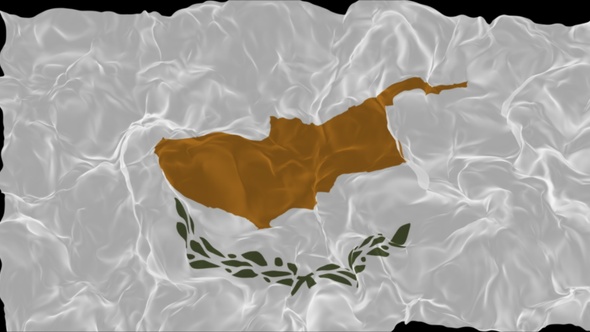 flag Cyprus turns into smoke. State weakening concept a crisis, alpha channel