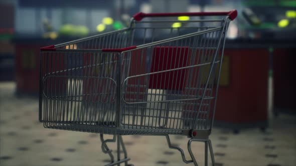 Empty Closed Supermarket Due Covid19 Coronavirus Epidemic