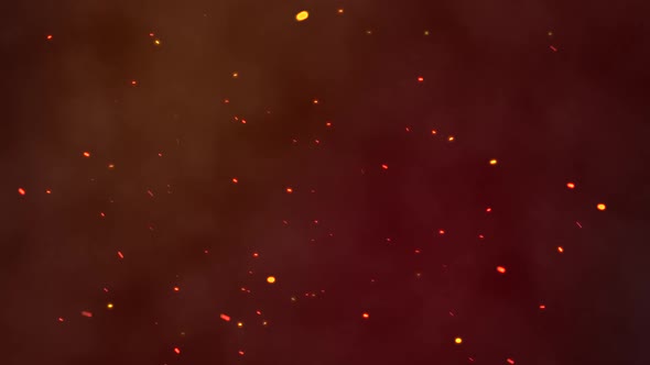 Background video of fire particles flying (seamless loop)