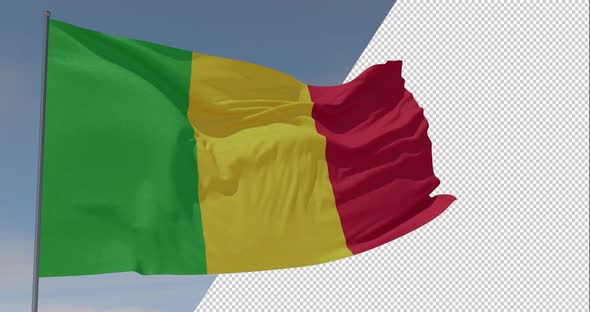 flag Mali patriotism national freedom, seamless loop, alpha channel