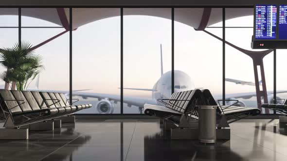 Waiting Room In Airport Terminal