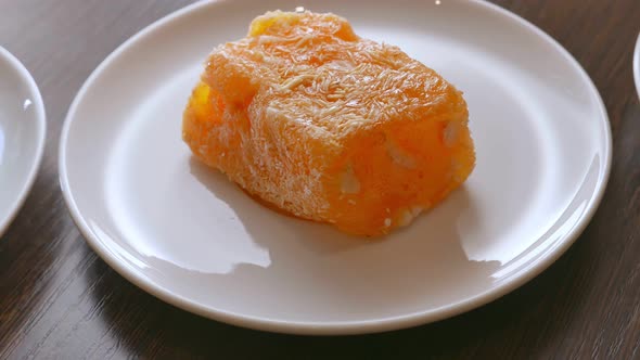 Raw Apricot Dessert on a White Plate