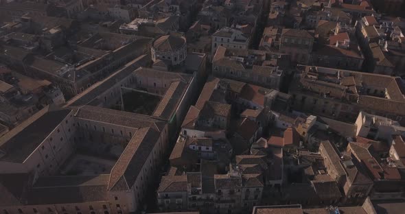 aerial view of Catania city near the main Cathedral