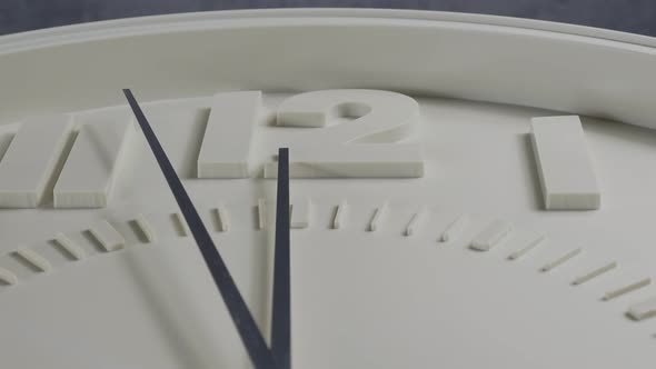 Wall clock on a gray background. Clock close up.