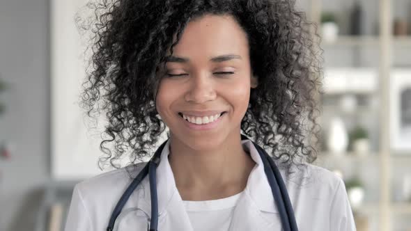 Portrait of Smiling African Lady Doctor