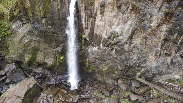 Aerial shot of Drift Creek Falls in Oregon, USA.