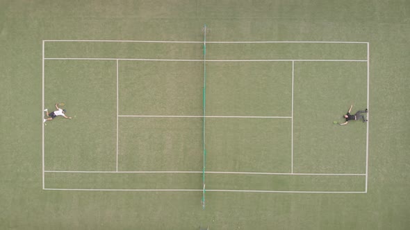 Top view of the tennis court