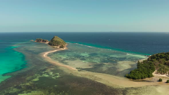 Tropical Island with Sandy Beach, Philippines, Palawan