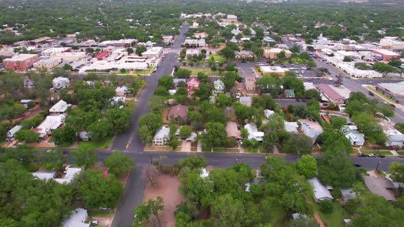 Aerial footage of Fredericksburg Texas