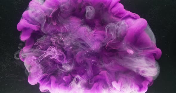 Ink Water Splash Vapor Cloud Motion Purple Dye