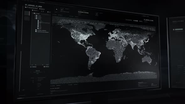 High tech location tracking system collects intelligence on the earth map alt