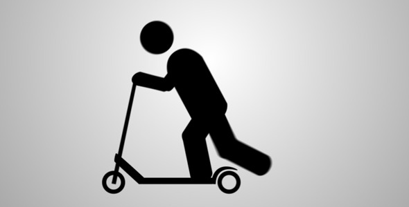 Figure Pushing on a Scooter