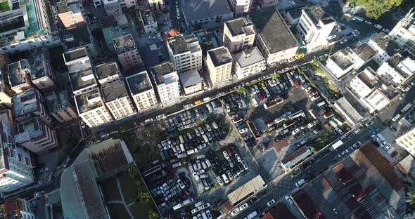Aerial footage of urban village landscape in Shenzhen city,China