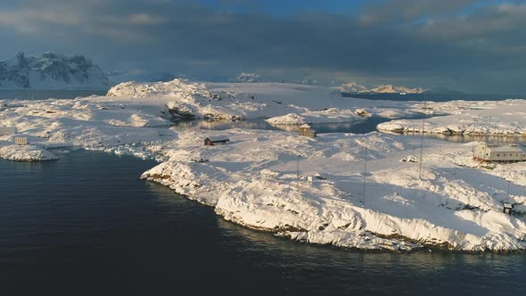 Drone View Above Antarctic Polar Station - Vernadsky Base