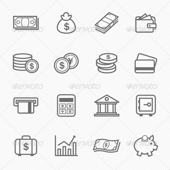 Finance and Money Outline Stroke Symbol Icons