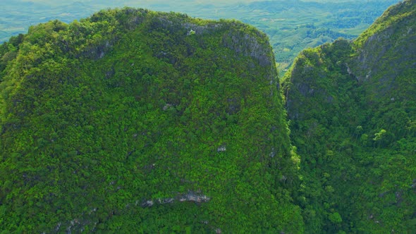 A drone is flying over "Khao Thalu"