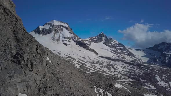 Flying Over the Alpine Mountains