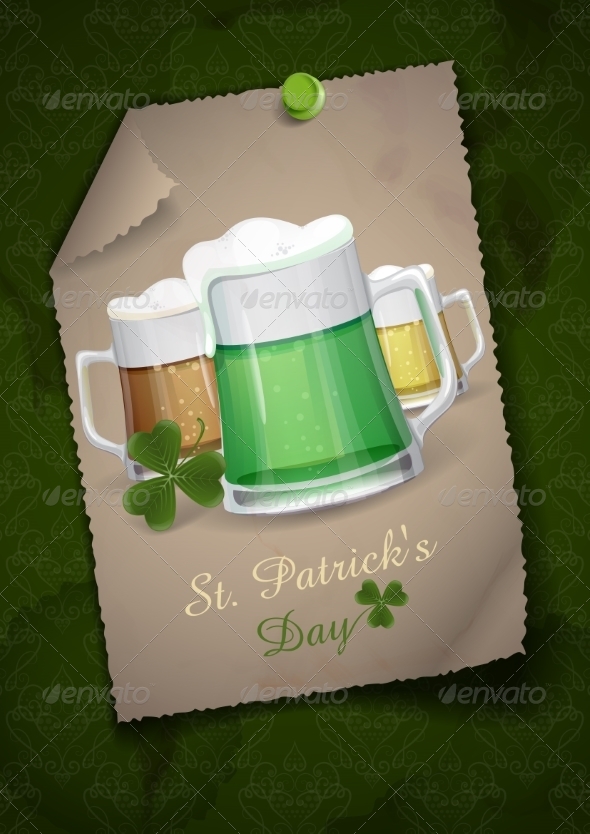 Mug Of Green Beer For St Patrick's Day.