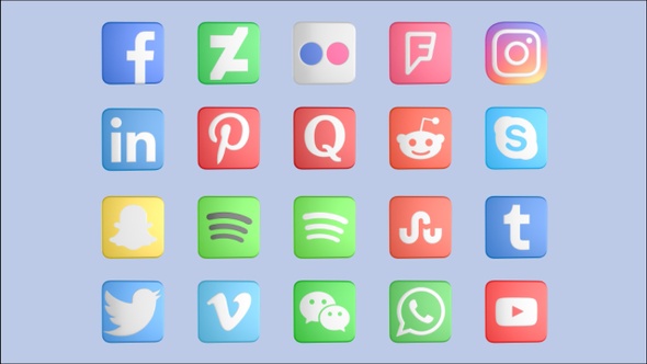 3D Social Media Icons Pack