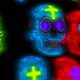 Glowing neon Halloween skulls - VideoHive Item for Sale
