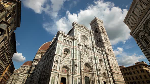 Time Lapse of the beautiful Cathedral of Santa Maria del Fiore in Florence Italy