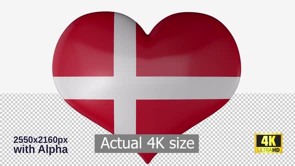 Denmark Flag Heart Spinning