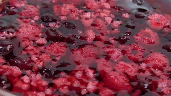 Texture of Red Raspberry Jelly Berries